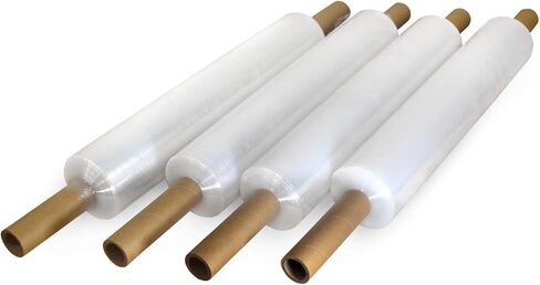 IDL Packaging 20" x 1000' Hand Stretch Wrap Roll of 80 Gauge with Extended Cardboard Handles (1 Roll) - Extra Sticky Clear Plastic Wrap Film - Pallet Wrap Stretch Film for Packing, Shipping & Moving in Saudi Arabia