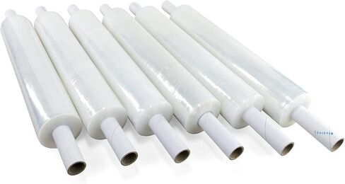 IDL Packaging 20" x 1000' Hand Stretch Wrap Roll of 80 Gauge with Extended Cardboard Handles (1 Roll) - Extra Sticky Clear Plastic Wrap Film - Pallet Wrap Stretch Film for Packing, Shipping & Moving in Saudi Arabia