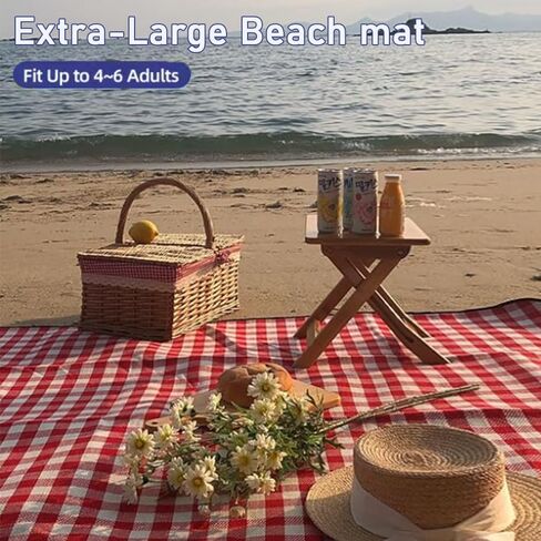 K Y KANGYUN XXL Large Beach Blanket (80 "x 79") Picnic Blankets fit 4-7 Adults, Waterproof Sandproof Beach Picnic Mat Foldable Rug with Family Outdoor Blanket for Camping Park Travel in Saudi Arabia