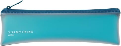 Midori 41817006 Pencil Case, Clear Soft Pen Case, Blue, Blue, Modern in Kuwait