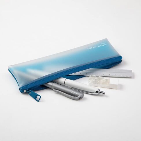 Midori 41817006 Pencil Case, Clear Soft Pen Case, Blue, Blue, Modern in Kuwait