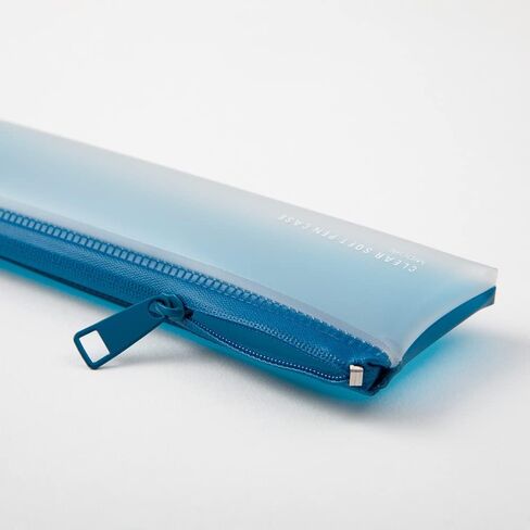 Midori 41817006 Pencil Case, Clear Soft Pen Case, Blue, Blue, Modern in Kuwait
