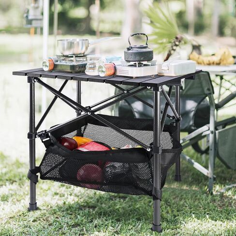 VOOVY Portable Camping Folding Table, Outdoor Picnic Table Aluminum Roll-Up Table with Easy Carrying Bag for Indoor,Outdoor,Camping, Beach,Backyard, BBQ, Party, Patio, Picnic in Saudi Arabia