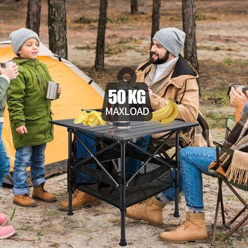 VOOVY Portable Camping Folding Table, Outdoor Picnic Table Aluminum Roll-Up Table with Easy Carrying Bag for Indoor,Outdoor,Camping, Beach,Backyard, BBQ, Party, Patio, Picnic in Saudi Arabia
