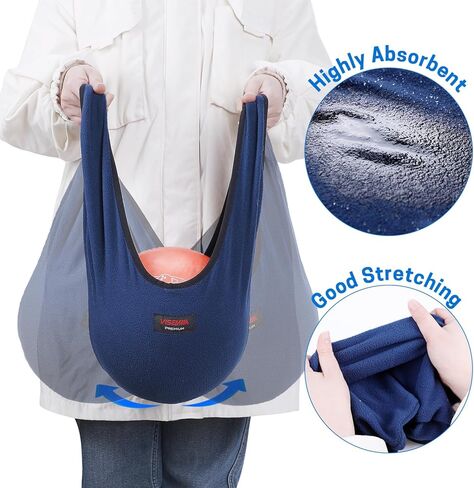 حقيبة تلميع البولينج من فيزمان، منشار منظف كرات البولينج، حقيبة منشفة حامل الكرة، أزرق in Kuwait