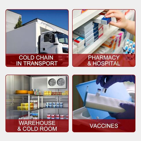 مسجل بيانات درجة الحرارة والرطوبة من Aprvtio TE-02PRO-H، مسجل درجة حرارة USB متعدد الاستخدام مع 32000 قراءة، ثلاجة لقاح، تقارير PDF وCSV التلقائية، مؤشر تنبيه LED، معتمد للمعايرة in Kuwait