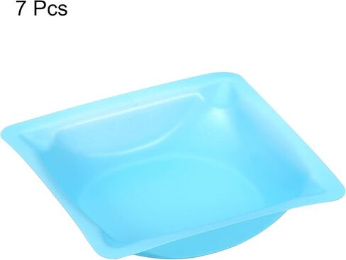 PATIKIL Square Weigh Boats, 7 Pack Plastic Small Scale Trays Powder Dispenser for Weighing Mixing, Blue in Kuwait