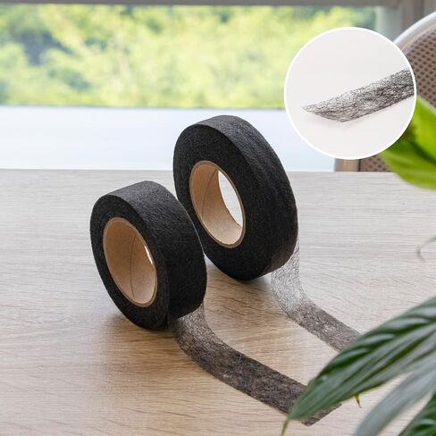 Tymyp Iron Tape, Iron On Hem Tape for Pants, Heavy Duty Fabric Tape, 0.8 inch Wide 66/210 FT Long, Great for Clothing Hemming, Black (2 Rolls) in Saudi Arabia