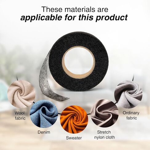 Tymyp Iron Tape, Iron On Hem Tape for Pants, Heavy Duty Fabric Tape, 0.8 inch Wide 66/210 FT Long, Great for Clothing Hemming, Black (2 Rolls) in Saudi Arabia