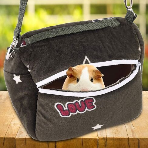 Small Pet Carrier Bag, Blackish Green Flannelette Portable Breathable Pet Hamster Carrier Outgoing Bag for Small Pets Animal(M) in Saudi Arabia