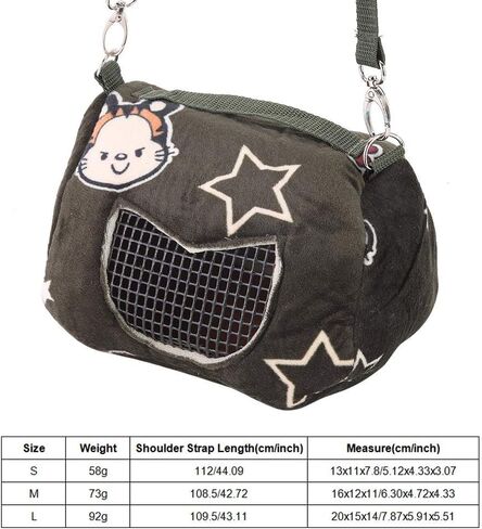 Small Pet Carrier Bag, Blackish Green Flannelette Portable Breathable Pet Hamster Carrier Outgoing Bag for Small Pets Animal(M) in Saudi Arabia