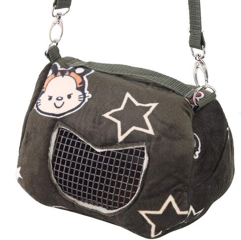 Small Pet Carrier Bag, Blackish Green Flannelette Portable Breathable Pet Hamster Carrier Outgoing Bag for Small Pets Animal(M) in Saudi Arabia