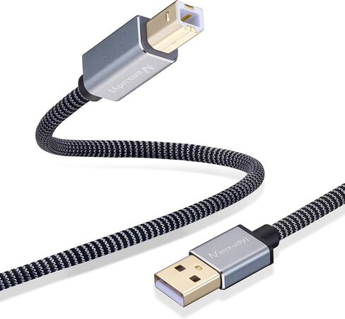 Nanxudyj Printer Cable 3ft,USB Printer Cable Braid USB 2.0 Type A Male to B Male Cable Scanner Cord High Speed Printer Cable Compatible with HP,Canon, Dell, Epson, Lexmark, Xerox, Samsung and More in Saudi Arabia