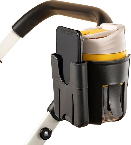 Lvvbaby Universal Cup Holder for Stroller with Phone Holder Suitable for Strollers, Bicycles, Mobile Phone Holder for Strollers, Large Caliber Cup Holder, 2-in-1 Mobile Phone Cup Holder for Strollers in Saudi Arabia