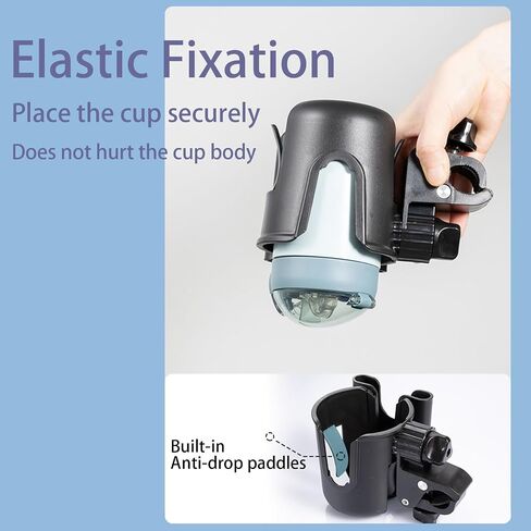 Lvvbaby Universal Cup Holder for Stroller with Phone Holder Suitable for Strollers, Bicycles, Mobile Phone Holder for Strollers, Large Caliber Cup Holder, 2-in-1 Mobile Phone Cup Holder for Strollers in Saudi Arabia