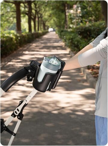 Lvvbaby Universal Cup Holder for Stroller with Phone Holder Suitable for Strollers, Bicycles, Mobile Phone Holder for Strollers, Large Caliber Cup Holder, 2-in-1 Mobile Phone Cup Holder for Strollers in Saudi Arabia