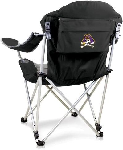 PICNIC TIME NCAA Reclining Camp Chair, One Size, Black with Gray Accents in Saudi Arabia