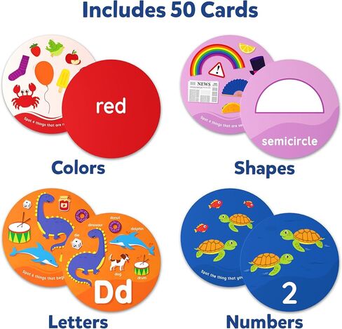 Skillmatics Card Game for Toddlers - Jump & Learn Letters, Numbers, Shapes & Colors, Preschool Learning, Travel Toys, Gifts for Kids Ages 2, 3, 4, 5 in Kuwait