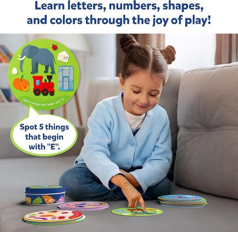 Skillmatics Card Game for Toddlers - Jump & Learn Letters, Numbers, Shapes & Colors, Preschool Learning, Travel Toys, Gifts for Kids Ages 2, 3, 4, 5 in Kuwait