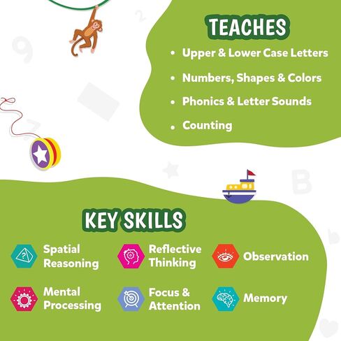 Skillmatics Card Game for Toddlers - Jump & Learn Letters, Numbers, Shapes & Colors, Preschool Learning, Travel Toys, Gifts for Kids Ages 2, 3, 4, 5 in Kuwait