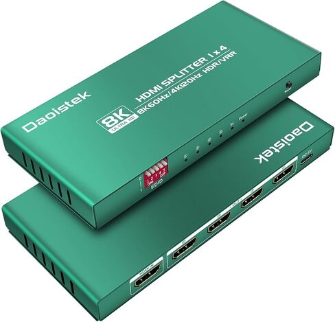 HDMI 2.1 الفاصل 1 في 4 خارج 4k 120hz صندوق مزامنة الضوء 1 في 4 خارج hdmi الفاصل 4k 120hz PS5 4 طريقة مقسم hdmi 1 في 4 خارج 4k 120hz hdmi الفاصل 1 في 4 خارج 4k 120hz PS5 VRR HDR10 + HDCP2.3 Daoistek in Saudi Arabia