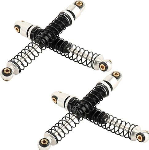 ZXYRC 51 مم صدمات طويلة السفر ملولبة مزدوجة الأسطوانة لمحور AX24 SCX24 برونكو جلاديتور C10 ديدبولت ترقية 1/24 RC الزاحف (فضي) in Saudi Arabia