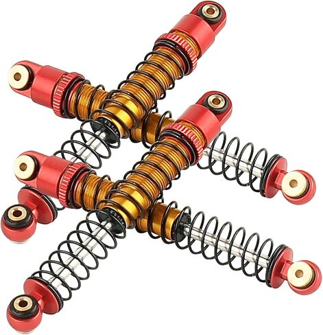 ZXYRC 51 مم صدمات طويلة السفر ملولبة مزدوجة الأسطوانة لمحور AX24 SCX24 برونكو جلاديتور C10 ديدبولت ترقية 1/24 RC الزاحف (فضي) in Saudi Arabia