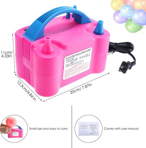 YaeKoo 600W AC Portable Electric Balloon Pump Air Blower Electric Balloon Inflator Dual Nozzle Inflator Blower for Balloon Column Stand for Christmas/Wedding/Party Decoration-110V US Plug in Saudi Arabia