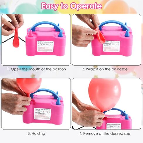 YaeKoo 600W AC Portable Electric Balloon Pump Air Blower Electric Balloon Inflator Dual Nozzle Inflator Blower for Balloon Column Stand for Christmas/Wedding/Party Decoration-110V US Plug in Saudi Arabia