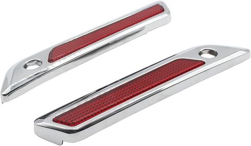 أغطية مزلاج مفصلية لحقيبة السرج من YHMOTO لـ Harley Touring Street Electra Road Glide King FLHX FLHR FLTRX FLTRX Ultra FLTRU FLHTCU FLHTKSE 2014-2022 (كروم + أحمر) in Kuwait