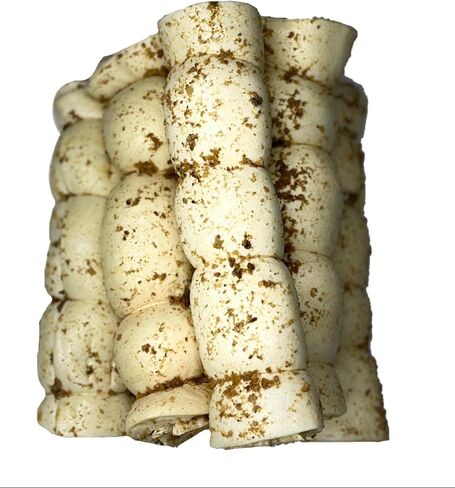 123 Treats Thick Beef Cheek Retriever Roll Chews for Dogs (10-12" - (6 Count) with Bully Dust) in Saudi Arabia