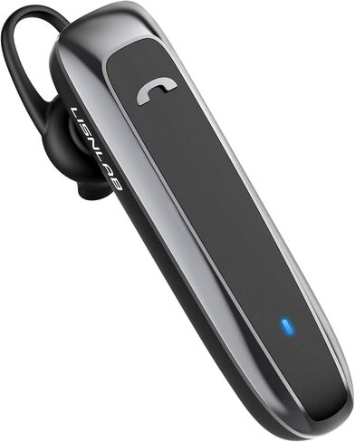 Bluetooth Headset, Wireless Bluetooth Earpiece with 35 Hours Talking Time, V5.2 Hands-Free Bluetooth Headset with Microphone IPX5 Waterproof Half In-ear Earpiece for Cell Phone iOS Android - Black in Saudi Arabia