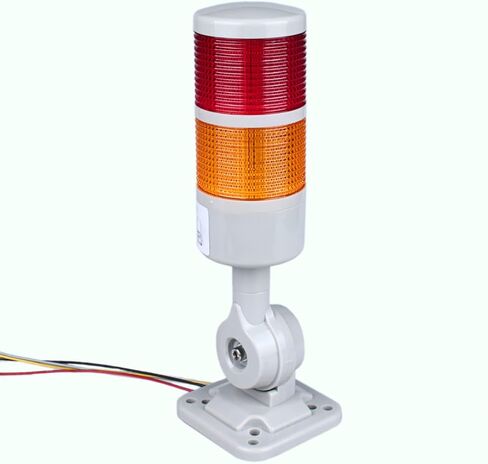 Industrial Signal Warning Light Led Signal Tower Stack Light Column Tower Andon Lamp with 180° Rotatable Base and Steady/Flash Light Switchable 2 Layers Red/Yellow (110-220V 90Db Buzzer) in Kuwait