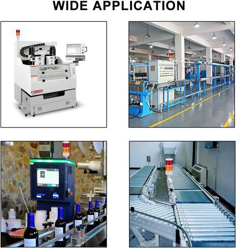 Industrial Signal Warning Light Led Signal Tower Stack Light Column Tower Andon Lamp with 180° Rotatable Base and Steady/Flash Light Switchable 2 Layers Red/Yellow (110-220V 90Db Buzzer) in Kuwait