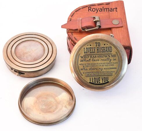 Engraved Compass, to My Husband I Love You, Brass Compass Engraved Gifts for Men, Bronze for Men, Romantic Gifts for Him/Her, Keepsake Gifts for Husband in Saudi Arabia