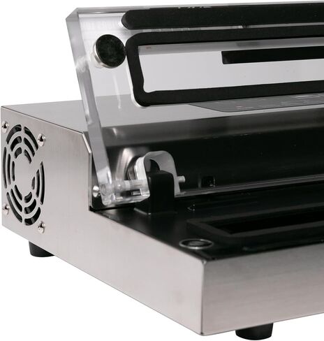 ماكينة سد الفراغات من Avid Armor - هيكل من الفولاذ المقاوم للصدأ A100، غطاء شفاف، مضخة مكبس مزدوجة تجارية عالية التحمل 12 شريط إغلاق عريض مدمج في مروحة تبريد تتضمن 30 كيسًا مقطوعًا مسبقًا وخرطومًا ملحقًا in Kuwait