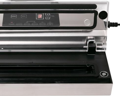 ماكينة سد الفراغات من Avid Armor - هيكل من الفولاذ المقاوم للصدأ A100، غطاء شفاف، مضخة مكبس مزدوجة تجارية عالية التحمل 12 شريط إغلاق عريض مدمج في مروحة تبريد تتضمن 30 كيسًا مقطوعًا مسبقًا وخرطومًا ملحقًا in Kuwait