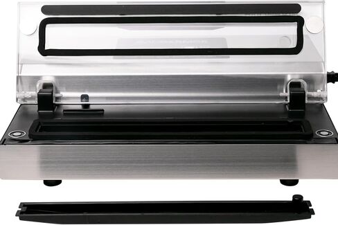 ماكينة سد الفراغات من Avid Armor - هيكل من الفولاذ المقاوم للصدأ A100، غطاء شفاف، مضخة مكبس مزدوجة تجارية عالية التحمل 12 شريط إغلاق عريض مدمج في مروحة تبريد تتضمن 30 كيسًا مقطوعًا مسبقًا وخرطومًا ملحقًا in Kuwait