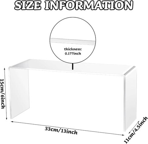 Soaoo 4 Pcs Large Clear Acrylic Riser for Display Acrylic Shelf Riser Jewelry Display Stand Retail Desktop Display Stand for Cupcake, Collectibles, Organize, Decor (10.25 x 4 x 4.25 Inches) in Saudi Arabia