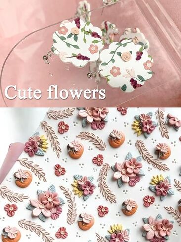 Polymer Clay Cutters for Earring Gorvalin 6Pcs Mini Flower Clay Cutters for Clay Jewelry Making 3D Flower Butterfly Leaf Micro Clay Cutter Tools for Polymer Clay Jewelry DIY in Kuwait