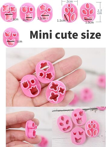 Polymer Clay Cutters for Earring Gorvalin 6Pcs Mini Flower Clay Cutters for Clay Jewelry Making 3D Flower Butterfly Leaf Micro Clay Cutter Tools for Polymer Clay Jewelry DIY in Kuwait