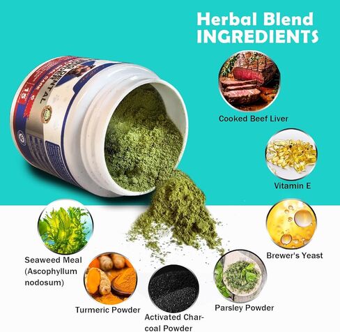 مسحوق العناية بأسنان الكلاب - مزيل البلاك من كوليز للأسنان، يتميز بمسحوق تنظيف الأسنان العشبي ومعطر أنفاس الكلاب للحصول على فم مثالي وصحة أسنان ولثة مشرقة. (30 يومًا لكلاب) in Kuwait