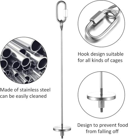 URBEST Bird Food Holder, Bird Feeders, Stainless Steel Parrot Fruit Vegetable Stick Holder, Bird Treat Skewer (Small+Large) in Kuwait