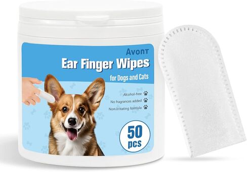 عبوة واحدة من مناديل تنظيف أذن الكلاب من أفونت، غمد لطيف لتنظيف الأذن للقطط والحيوانات الأليفة، 50 قطعة للاستعمال مرة واحدة in Kuwait