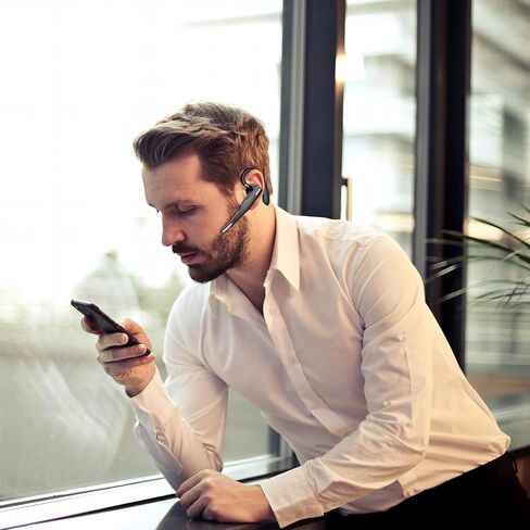 SHIJIAET Wireless Earpiece CVC8.0 Hands-Free Earphones with Built-in Mic LED Charging Case Touch Control Earphone for Driving/Business, Compatible with iOS and Android Single Ear Bluetooth Headset in Kuwait