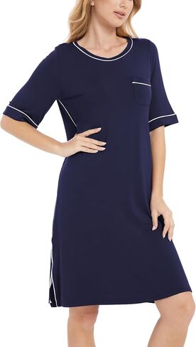 GYS Women's Bamboo Nightgowns, 3/4 Sleeve Nightshirt for Women, Soft Comfy Sleepwear Dress in Kuwait