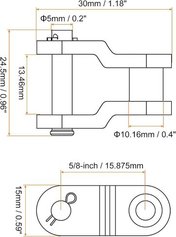 uxcell 6Pcs #50 Chain Offset Half Link Roller 5/8" Pitch Stainless Steel Standard Chain End Connector Split Links for 10A Chain in Saudi Arabia