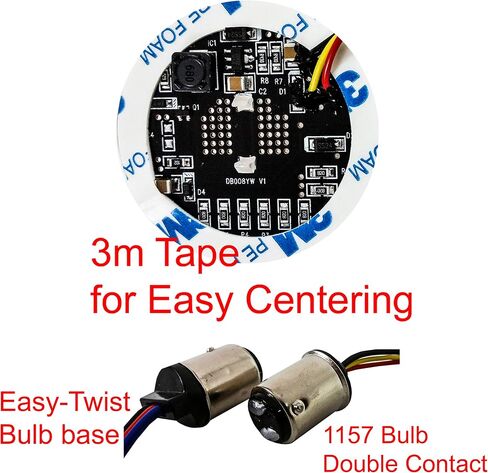 OZ-USA Deuce-Style Dual LED White Amber Running Light Turn Signal Signal Lens (1157 لمبة، أبيض كهرماني LED) in Saudi Arabia