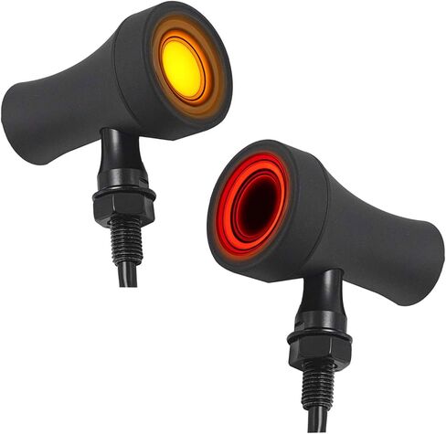 BOSYCY دراجة نارية بدوره إشارات أضواء LED الذيل مع بارد الجمجمة 2-حزمة، 40 المصابيح الحمراء العنبر للفرامل الخلفية مؤشر الذيل الوامض العالمي صالح هارلي هوندا كاواساكي سوزوكي انتصار (الجمجمة الكروم) in Kuwait