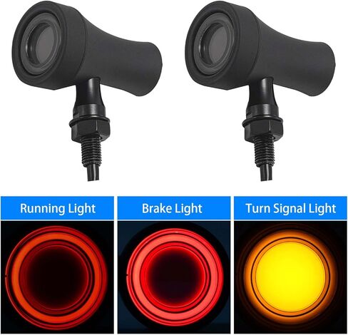 BOSYCY دراجة نارية بدوره إشارات أضواء LED الذيل مع بارد الجمجمة 2-حزمة، 40 المصابيح الحمراء العنبر للفرامل الخلفية مؤشر الذيل الوامض العالمي صالح هارلي هوندا كاواساكي سوزوكي انتصار (الجمجمة الكروم) in Kuwait